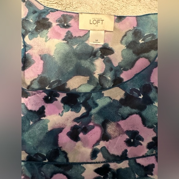 LOFT Floral Tiered Ruffle Blouse - Picture 3 of 7